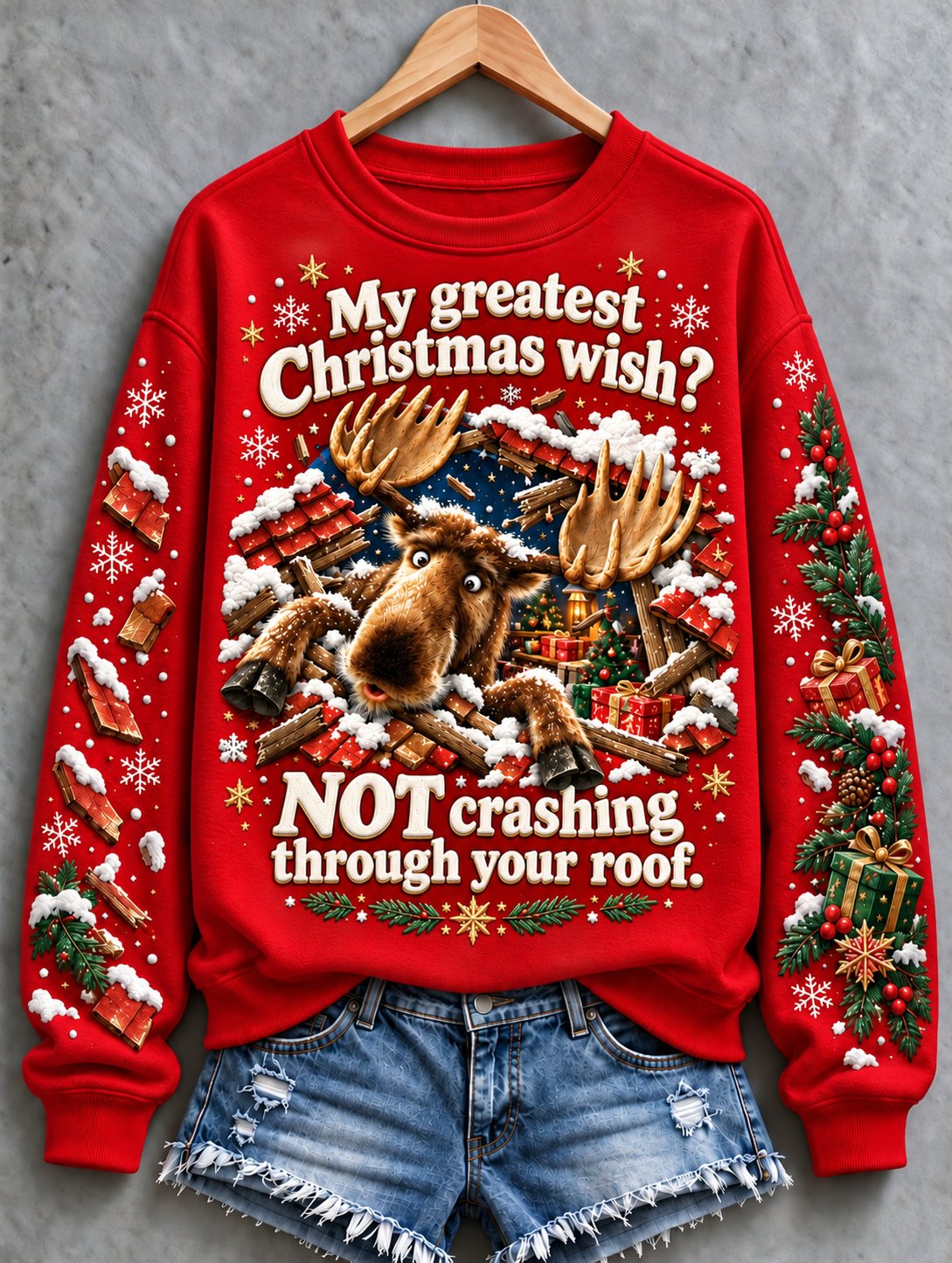 Damen-Sweatshirt mit deutschem Weihnachtsmotiv