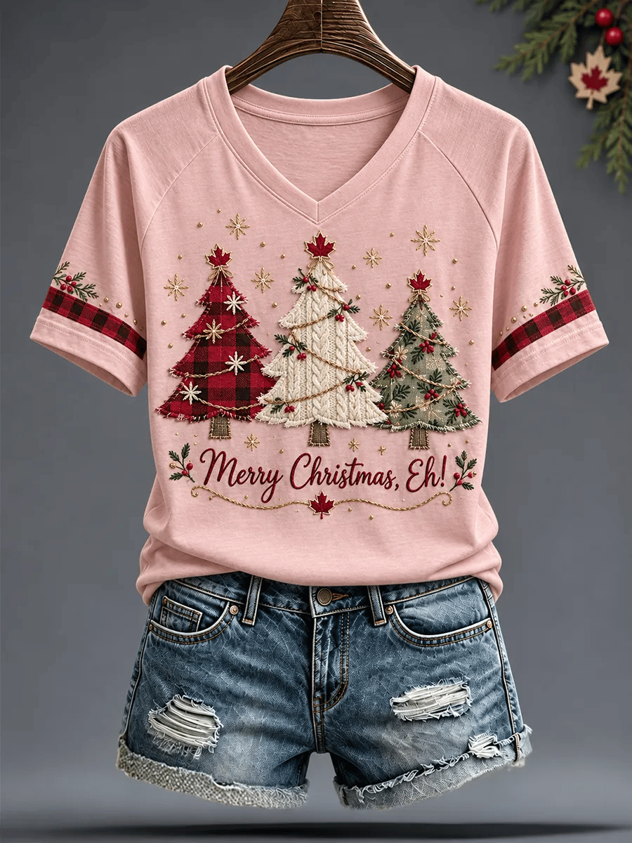 Women's Canadian Christmas-Themed T-Shirt