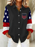 Women's US Flag Print Casual Shirt
