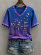 Women's Suicide Prevention Awareness Art Print T-Shirt