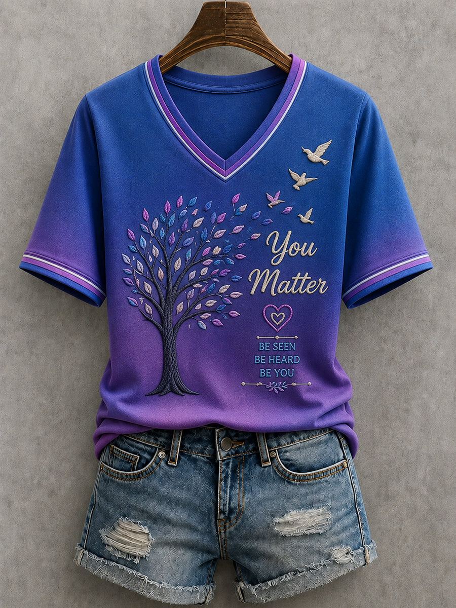 Women's Suicide Prevention Awareness Art Print T-Shirt