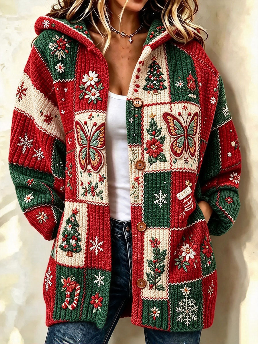 Women'S Butterfly Pattern Casual Sweater Long Cardigan