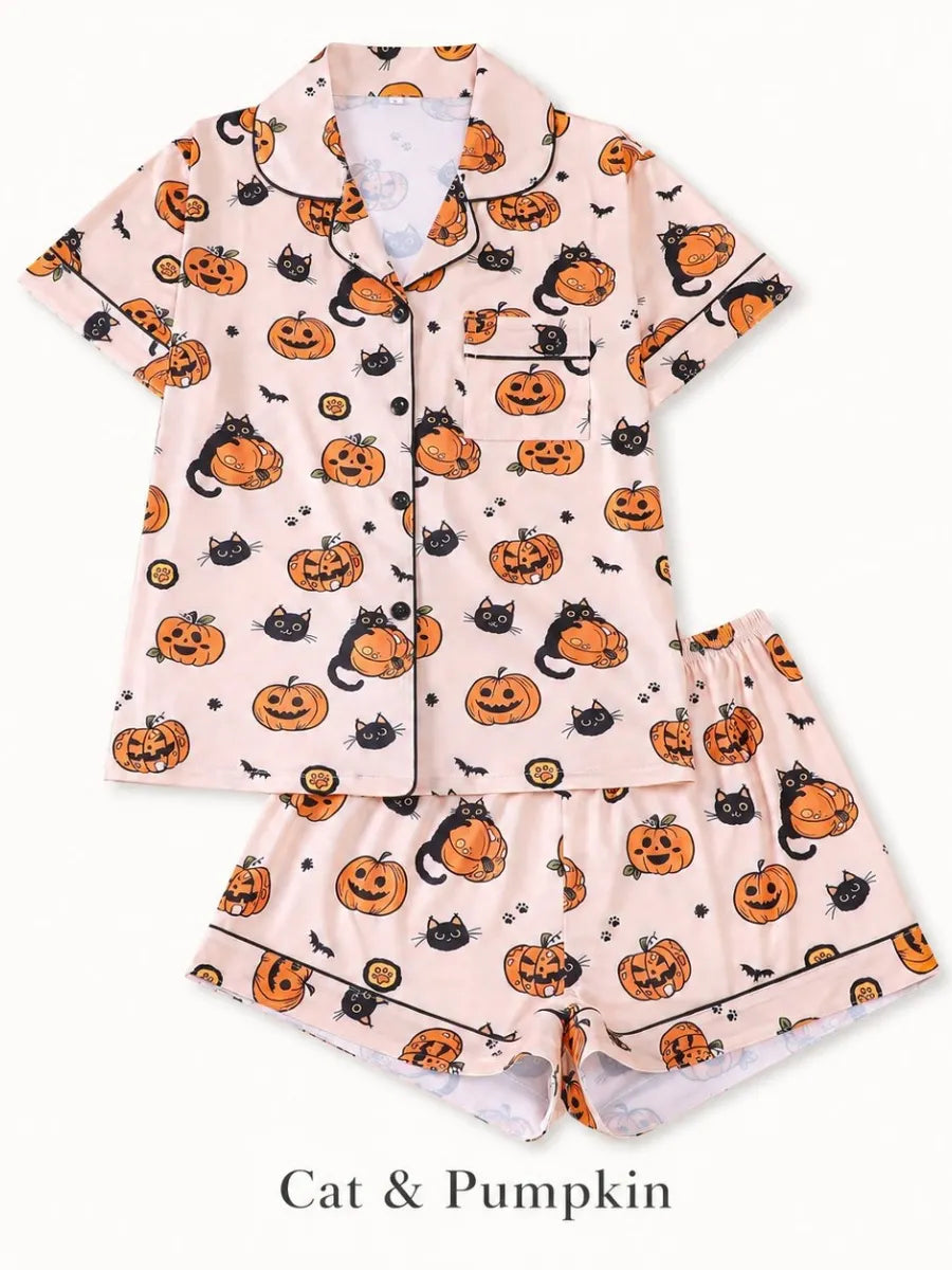 🎃 Women’s Halloween Pajama Set — Silky-Soft, Cute & Spooky-Cozy 👻