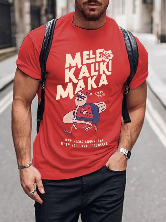 Men's Christmas Santa Claus Christmas Casual Tee
