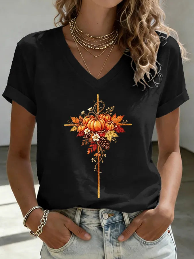 Women'S Autumn Faith Printed T-Shirt