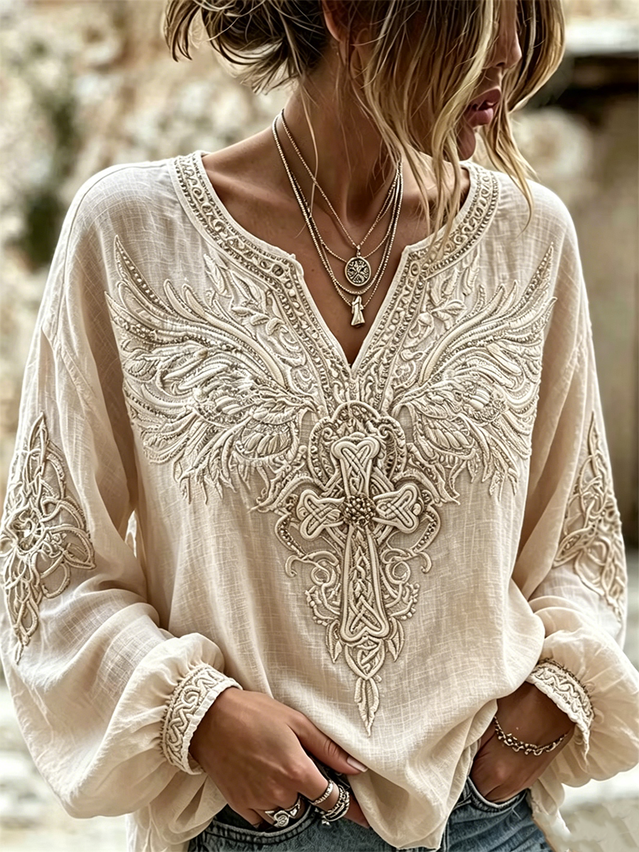 Women'S Faith Printed Casual Round Neck Top