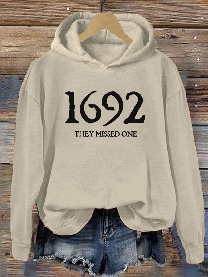 Women's 1692 They Missed One Salem Witch Printed Hoodie