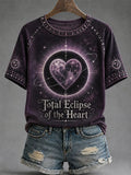 Women's Total Eclipse Of The Heart Print Casual Tee