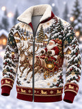 Men's Casual Christmas Zip-Up Top