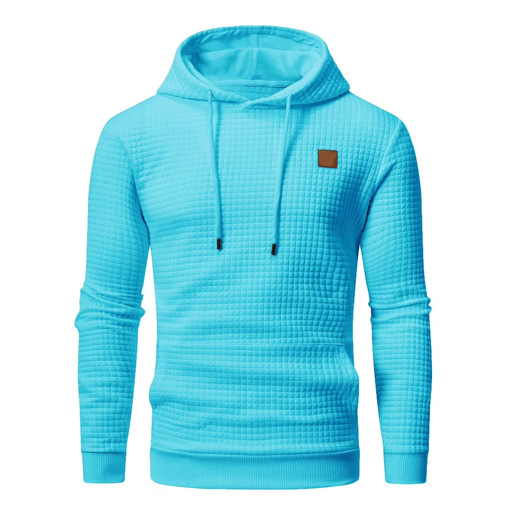 Men's Pullover Plaid Jacquard Hoodie
