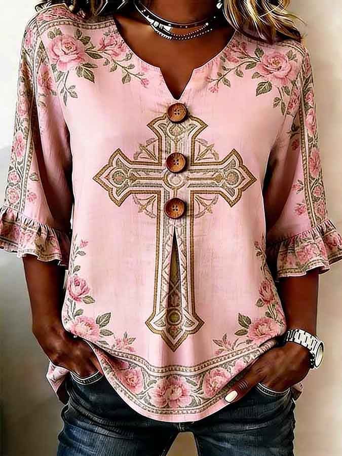 Women's Faith Floral Print Top