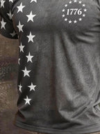 Men's Retro Biker "Route 66" Crew Neck Short-Sleeve T-Shirt