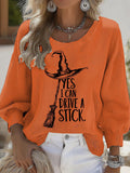 Women's Yes I Can Drive A Stick Print Round Neck T-shirt
