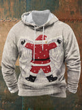 Men's Santa Print Hooded Sweatshirt