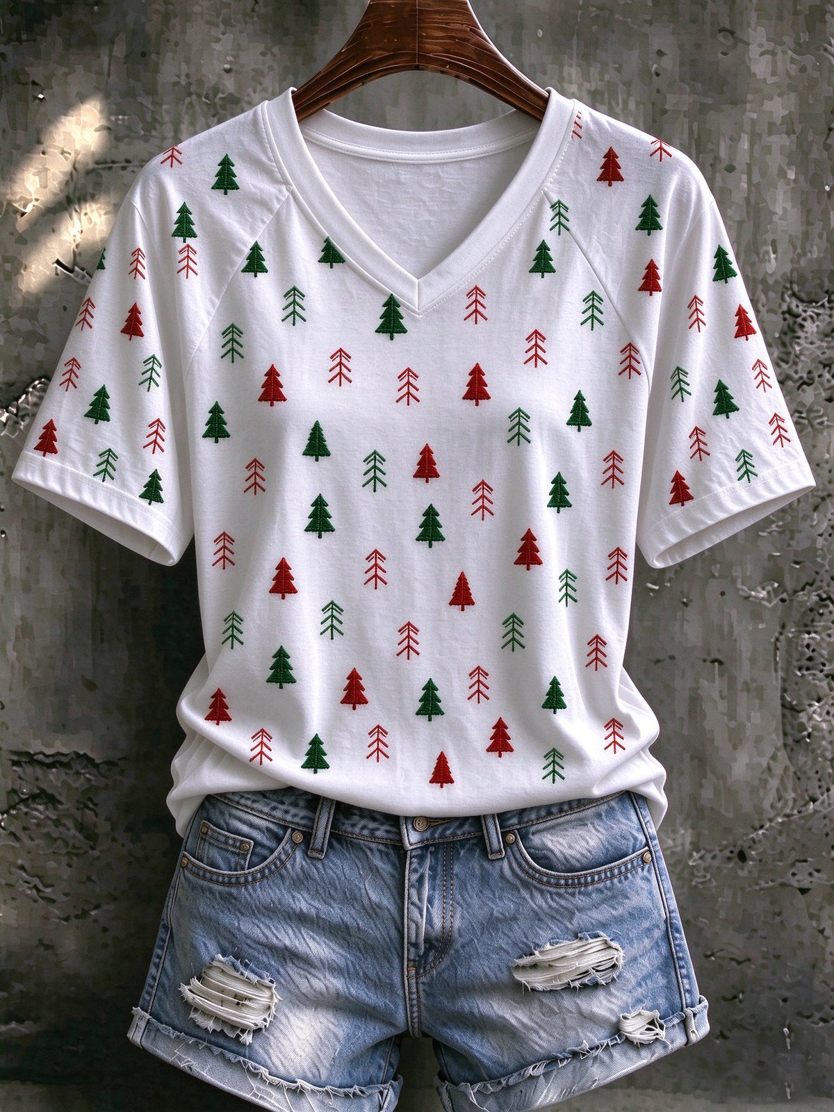 Lässiges Damen-Top mit Weihnachtsmuster