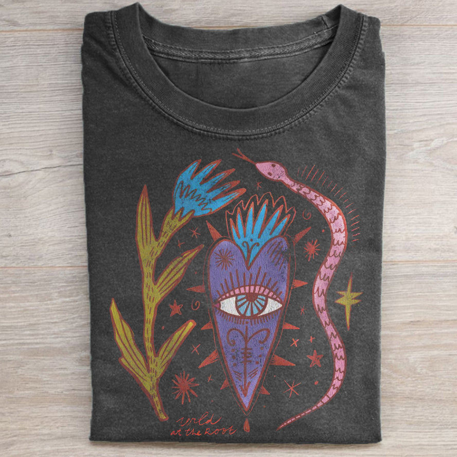 Wild at the root bohemian boho retro graphic T-shirt