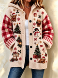 Women'S Christmas Highland Cow Print Casual Cardigan