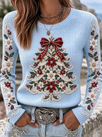 Women's Christmas Dwarf Printed Casual Top
