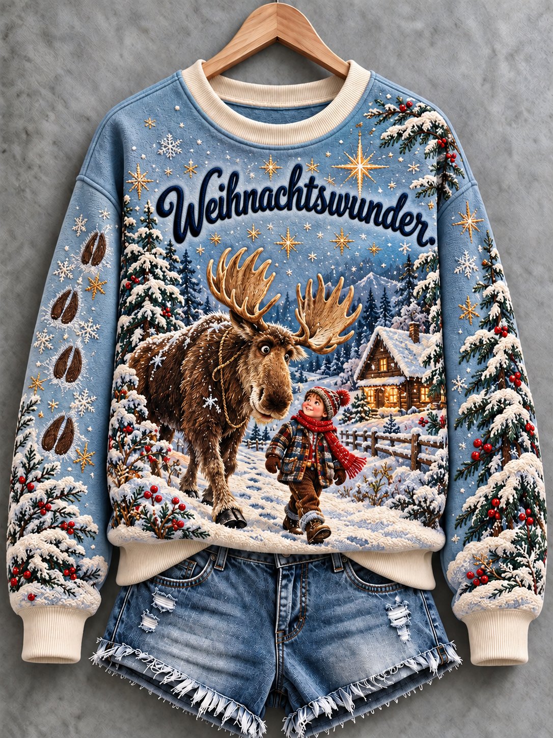Damen-Sweatshirt mit deutschem Weihnachtsmotiv