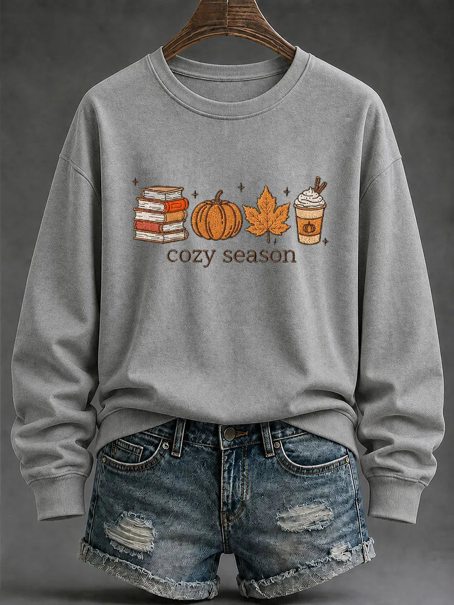 Women's Cozy Season Printed Casual Sweatshirt