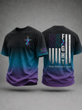Men’s Suicide Prevention Awareness Printed T-Shirt