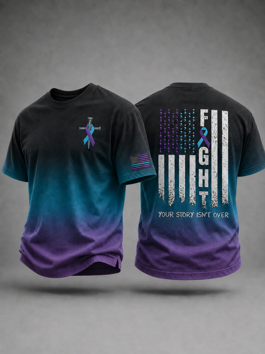 Men’s Suicide Prevention Awareness Printed T-Shirt