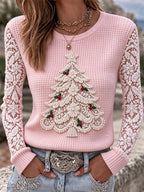 Women's Christmas Tree Flower Casual Top