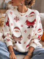 Women'S Classic Christmas Round Neck Top