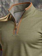 Men's Retro Waffle-Knit Panelled Short-Sleeve Henley T-Shirt