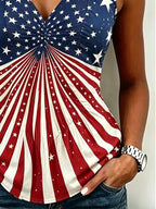 Women's Independence Day Printed Ruched Tank Top