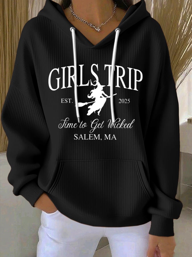 🔥HOT SALE🔥Women's Girls Trip Salem Print Casual Hoodie