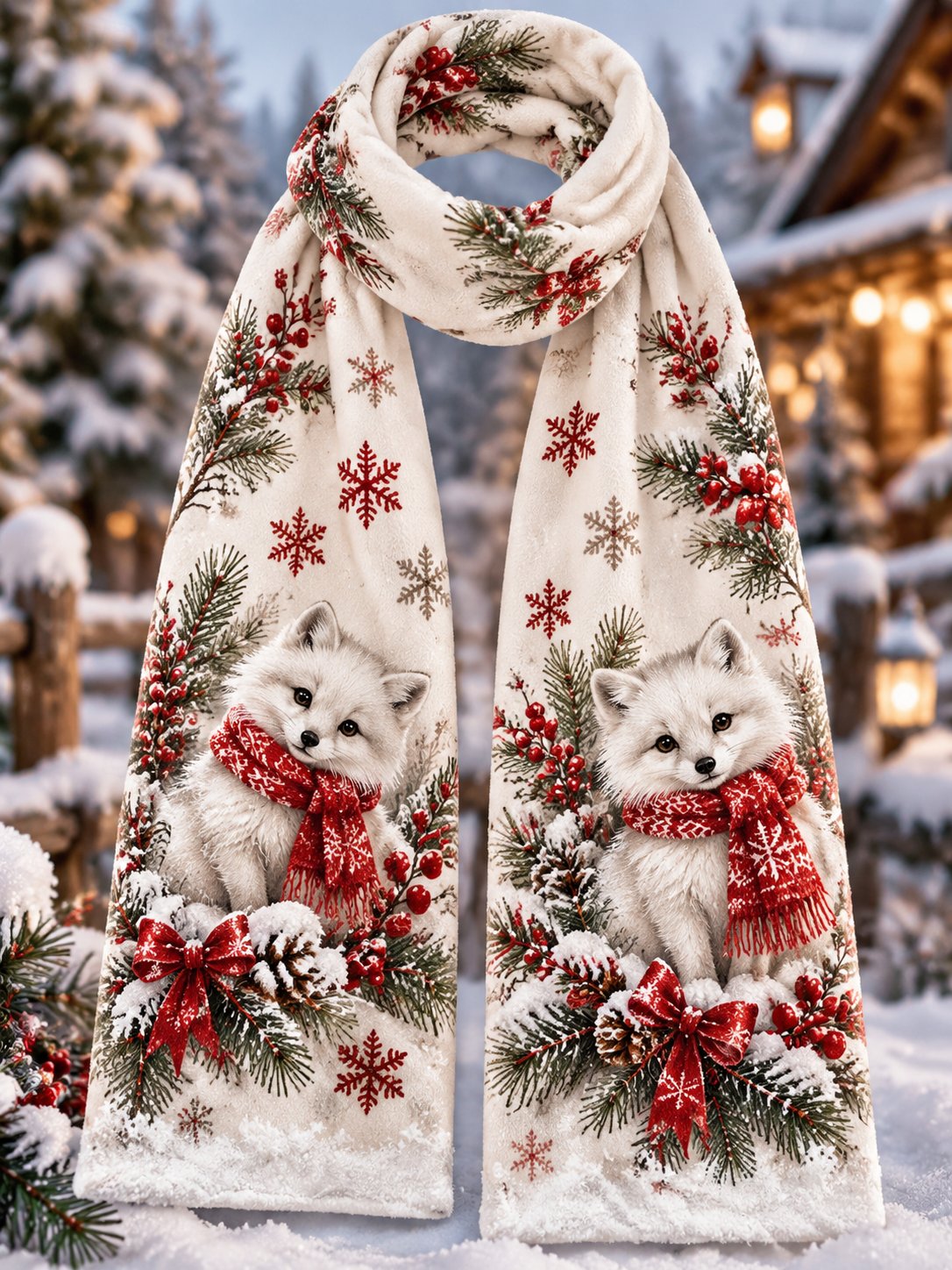 Christmas Animal Print Scarf