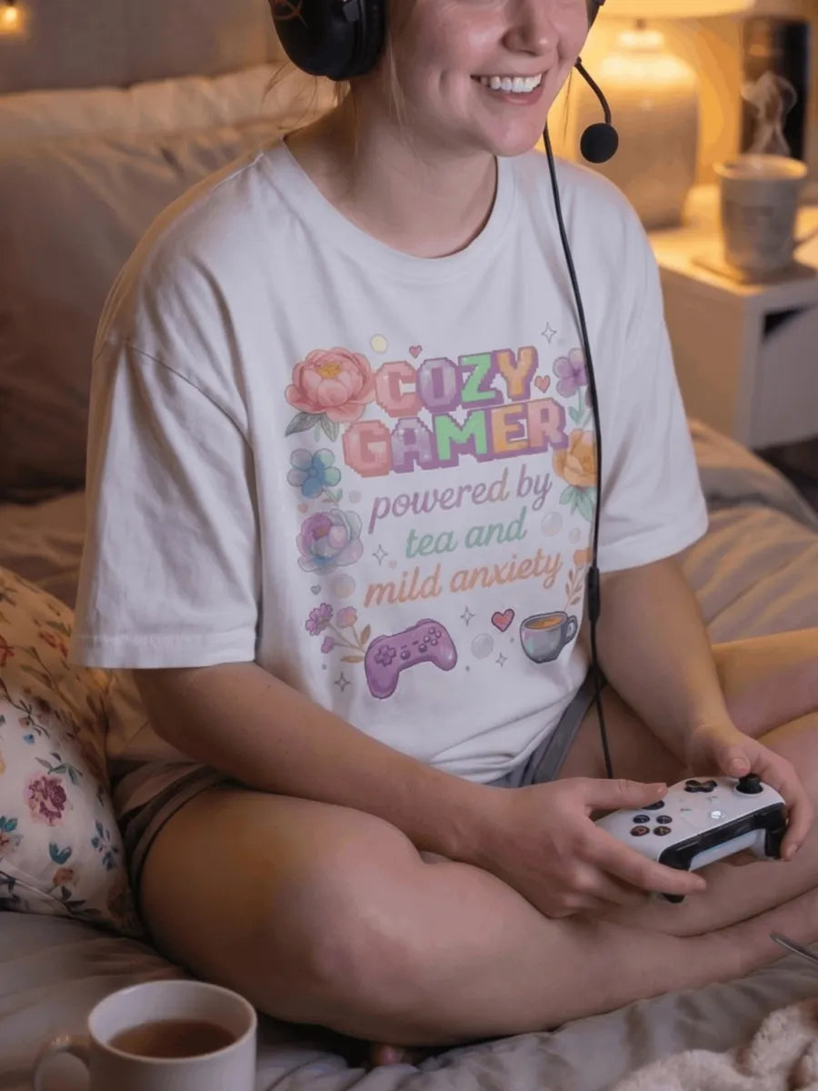 Cozy Gamer Box Fit Cotton T-Shirt