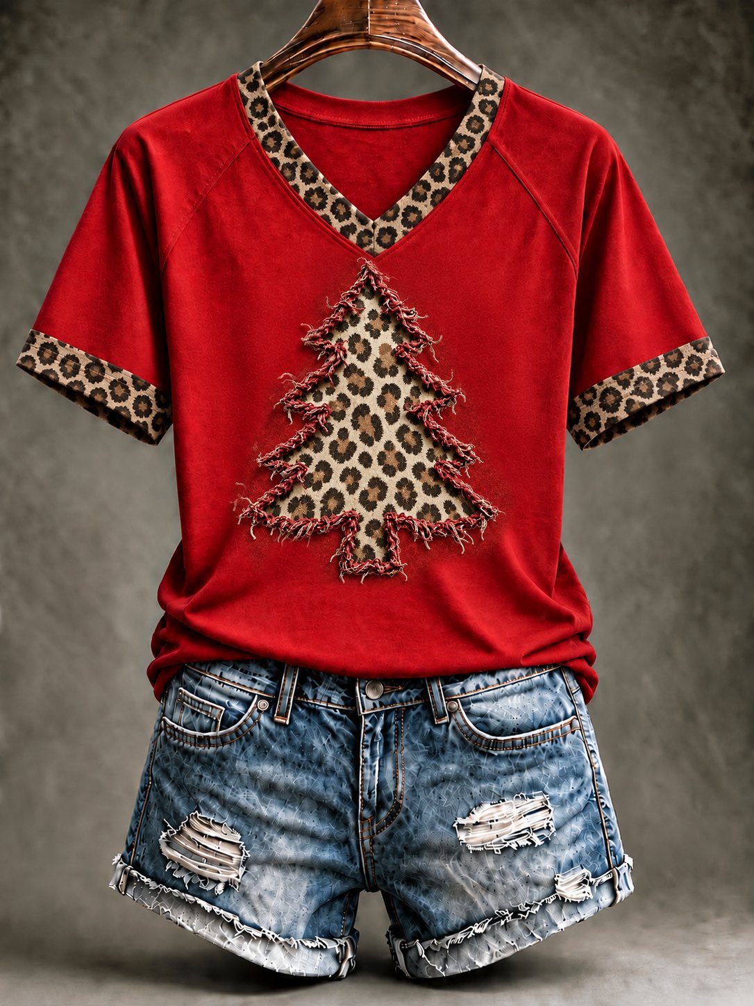 Women's Christmas Print Short-Sleeved T-Shirt