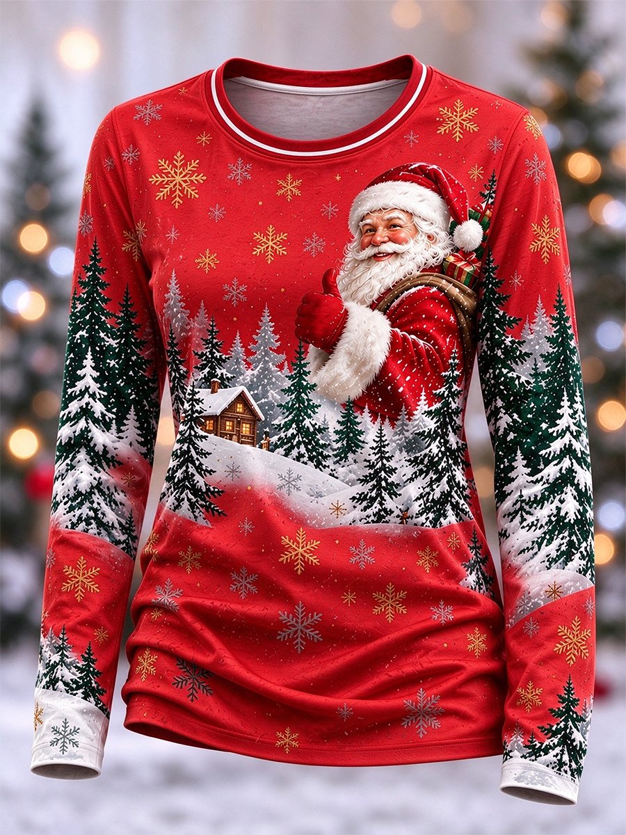 Women's Casual Christmas Long-Sleeve Top