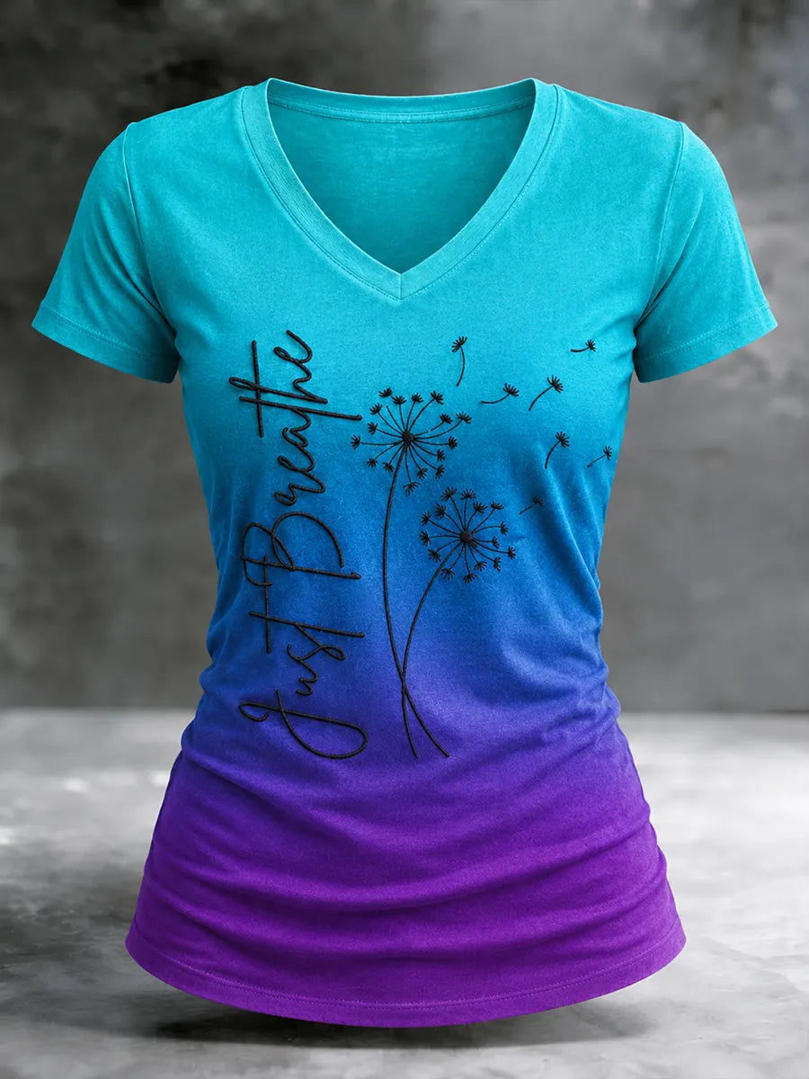 Women's Suicide Prevention Awareness Art Print Casual T-Shirt