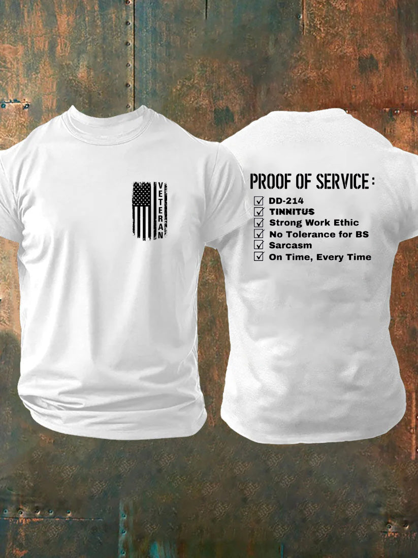 Veteran Proof Of Service Pattern100% Cotton T-Shirt