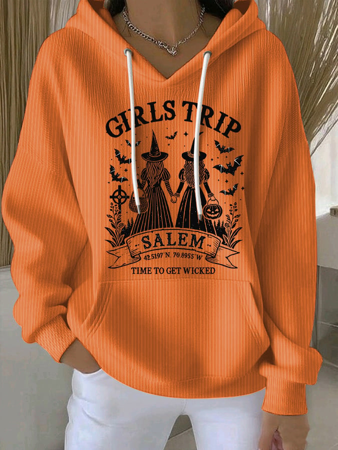 🔥HOT SALE🔥Women's Girls Trip Salem Witch Print Casual Sweatshirt