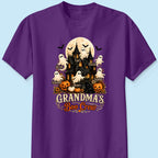 Grandma's Boo Crew Halloween Haunted House - Personalized Light Color Shirt - Gift for Grandma