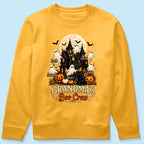 Grandma's Boo Crew Halloween Haunted House - Personalized Light Color Shirt - Gift for Grandma