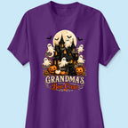 Grandma's Boo Crew Halloween Haunted House - Personalized Light Color Shirt - Gift for Grandma