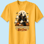 Grandma's Boo Crew Halloween Haunted House - Personalized Light Color Shirt - Gift for Grandma