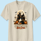 Grandma's Boo Crew Halloween Haunted House - Personalized Light Color Shirt - Gift for Grandma