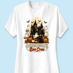Grandma's Boo Crew Halloween Haunted House - Personalized Light Color Shirt - Gift for Grandma