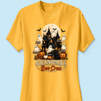 Grandma's Boo Crew Halloween Haunted House - Personalized Light Color Shirt - Gift for Grandma