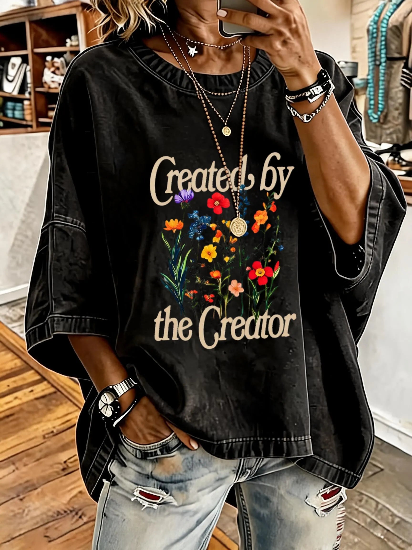 Women'S Created By The Creator Oversized T-Shirt