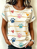 Women's Cat Paw Print T-Shirt