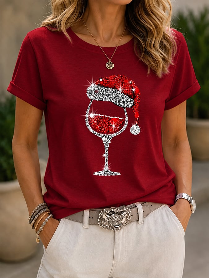 Lässiges Damen-Top mit Weihnachtsmuster