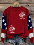Love Of Country Faith In God Print Casual  Sweatshirt