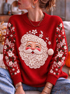 Women'S Santa Claus Round Neck Top